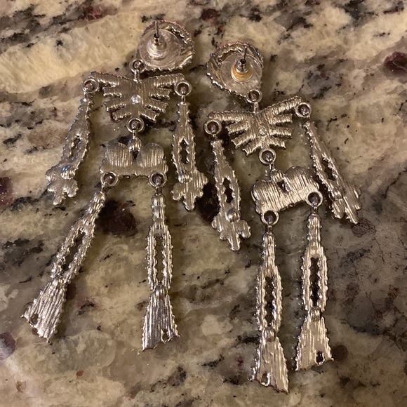 Rhinestone skeleton earrings - Picture 2 of 5